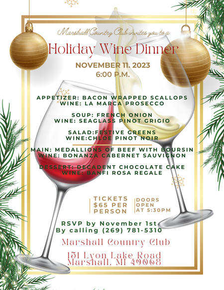 Wine Dinner Event November 11, 2023