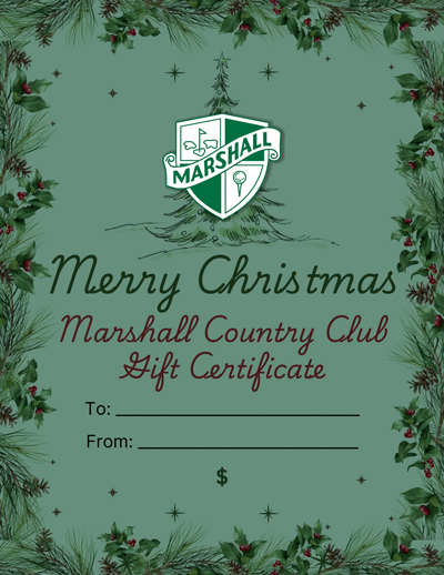 Gift Certificate for Marshall Country Club